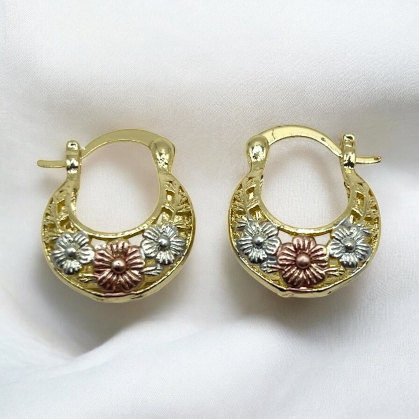 The Filigree Earrings, Floral Hoops