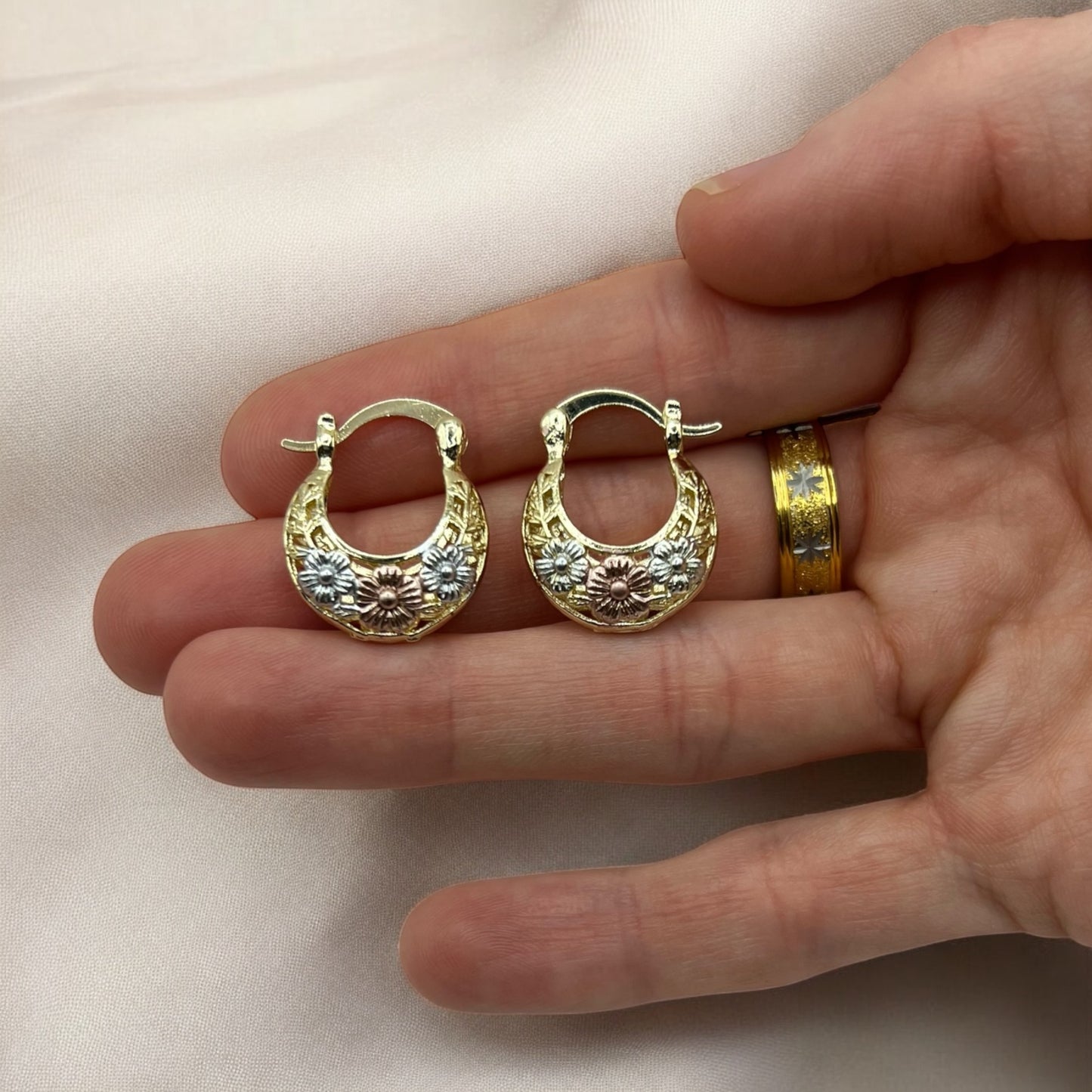 The Filigree Earrings, Floral Hoops