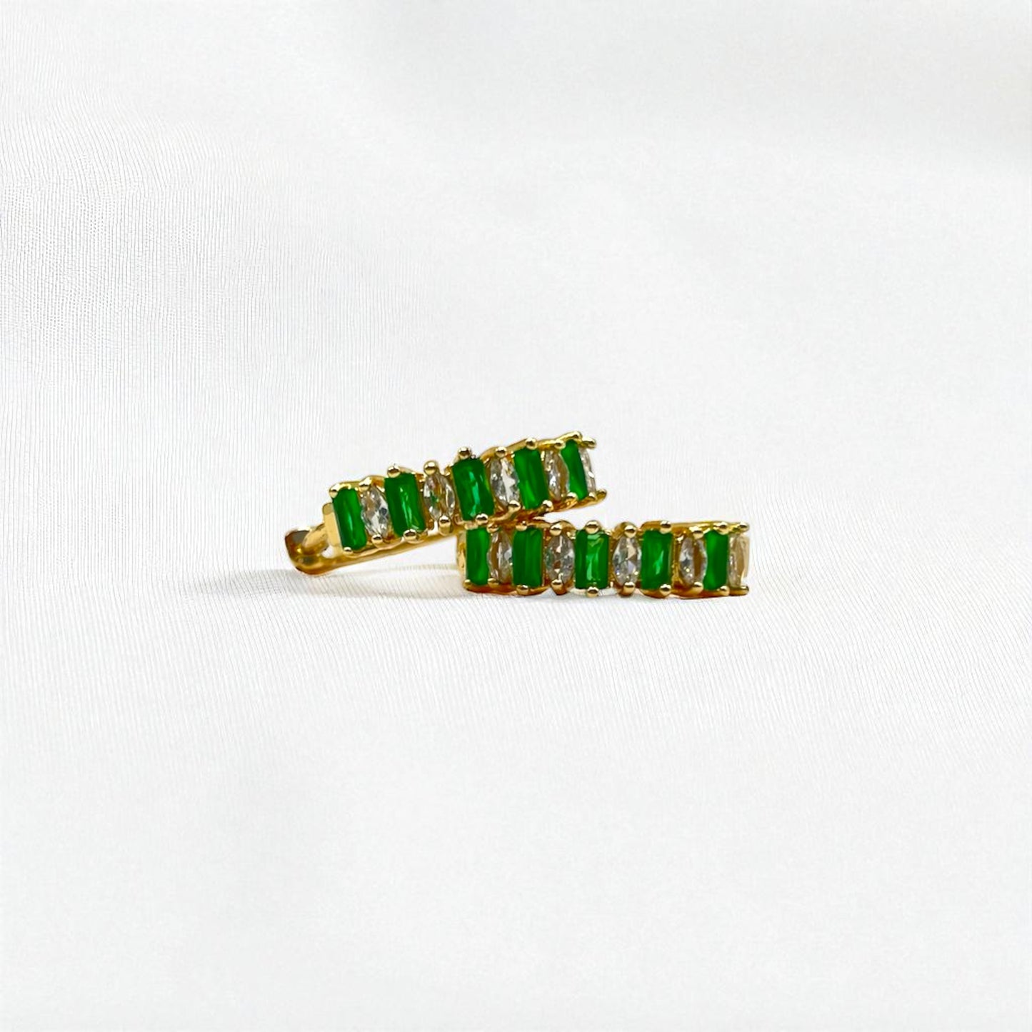 The Emerald Legacy Hoops (Alternating Stones Edition)