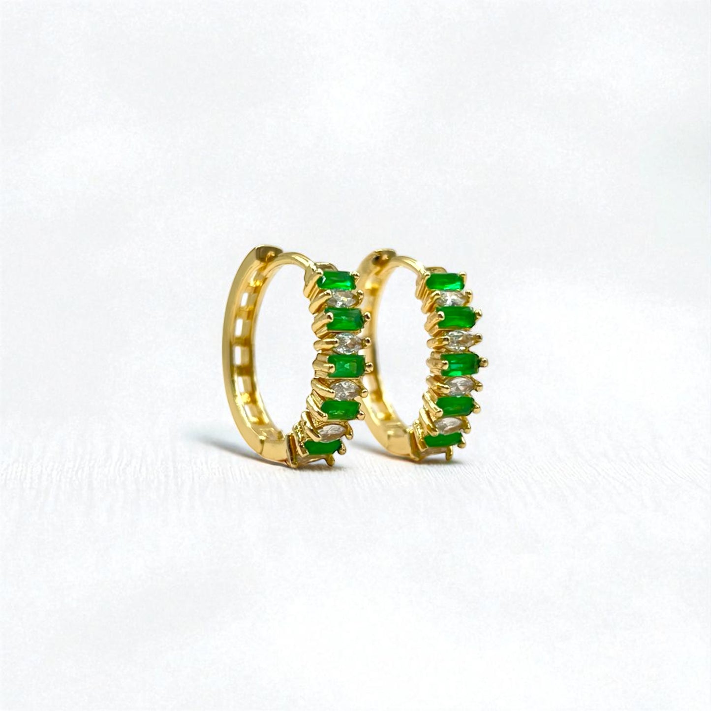 The Emerald Legacy Hoops (Alternating Stones Edition)