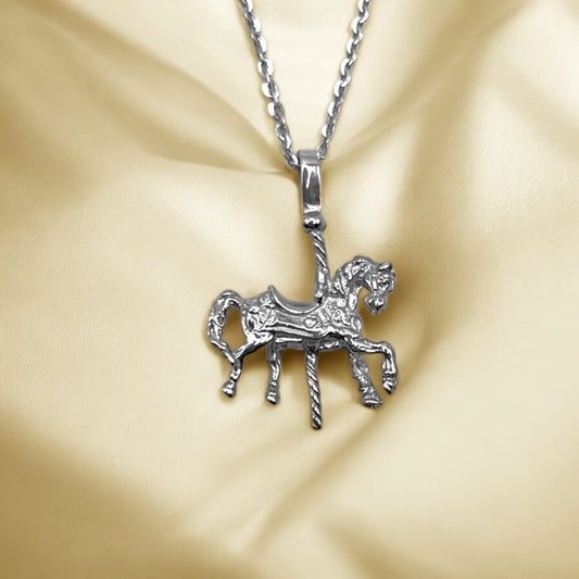 Carousel Horse Pendant Necklace