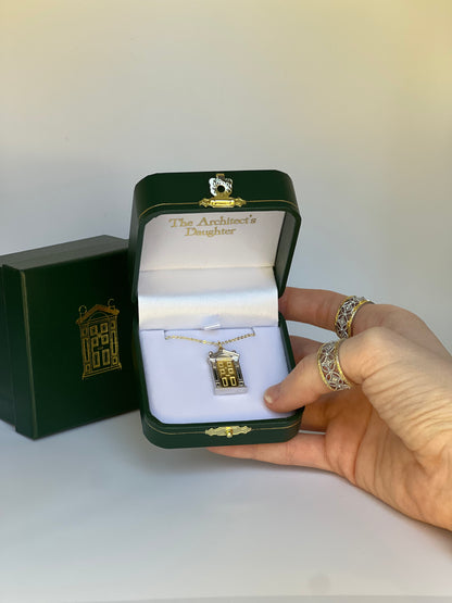 The Original Little Door Necklace – Yellow Gold Door, White Gold Frame Edition