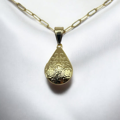 Filigree Teardrop Portal Locket