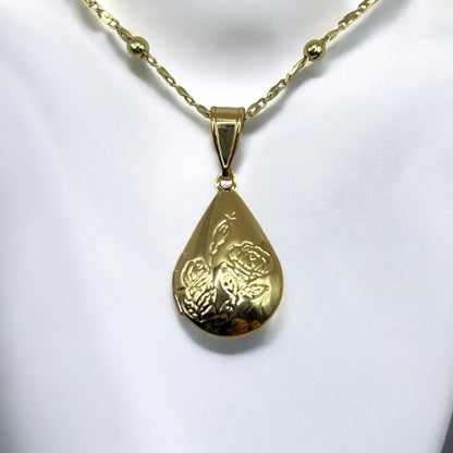 Rosette Teardrop Portal Locket