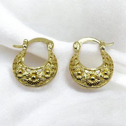 The Filigree Earrings, Floral Hoops