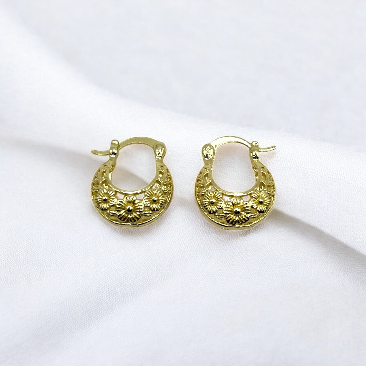 The Filigree Earrings, Floral Hoops
