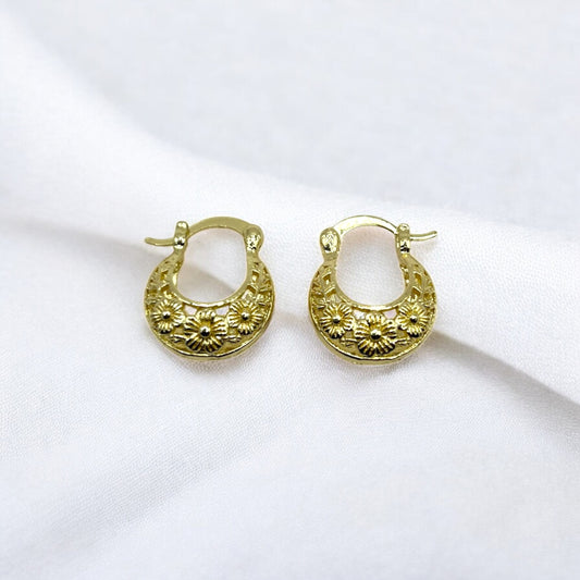 The Filigree Earrings, Floral Hoops
