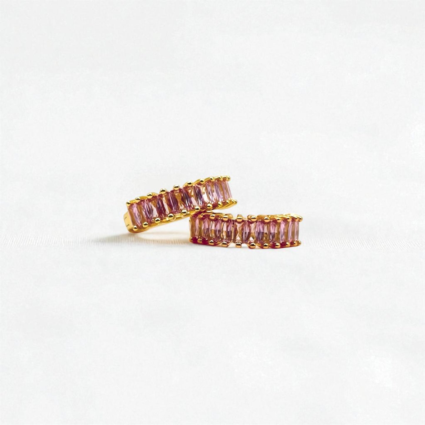 Blush Legacy Hoops (Emerald Cut Edition)