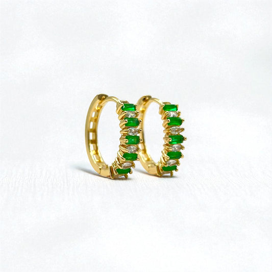 The Emerald Legacy Hoops (Alternating Stones Edition)