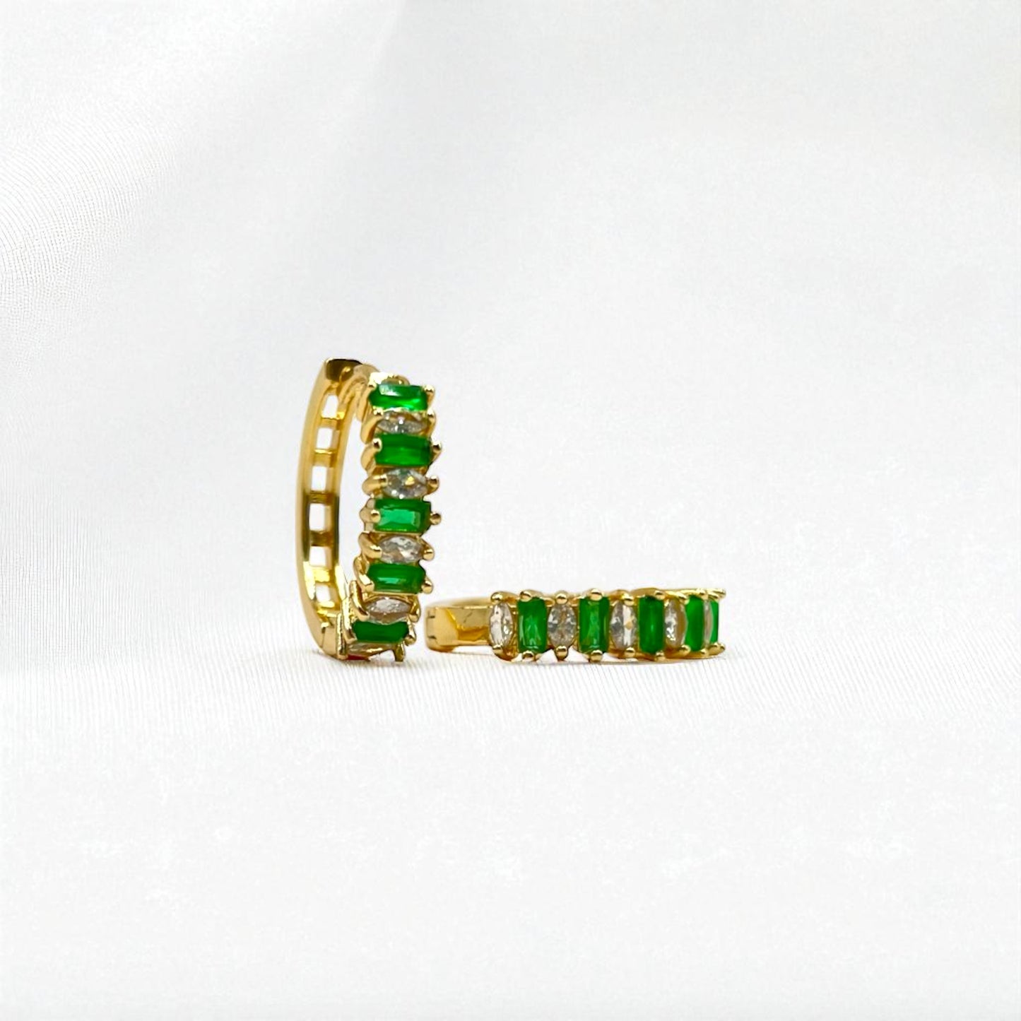 The Emerald Legacy Hoops (Alternating Stones Edition)
